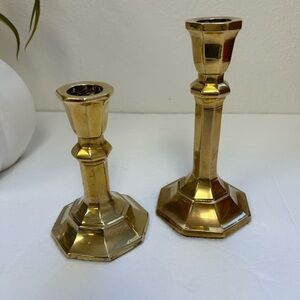 Brass/ Vintage RIH solid brass candle holders made in India/set of 2